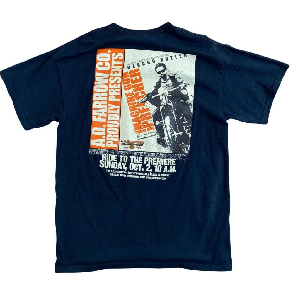 Angels East Africa - AD Farrow Harley Machine Gun Preacher Ride- Mens T Shirt M